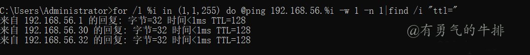 windows ping扫描内网主机