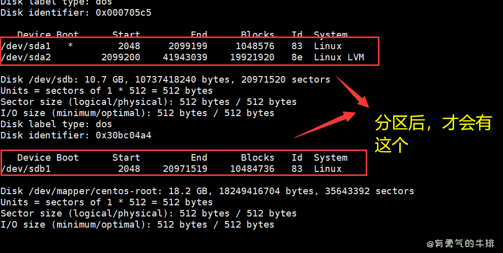 fdisk -l查看磁盘