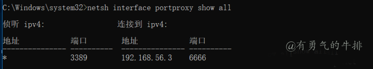 netsh查看转发了哪些端口