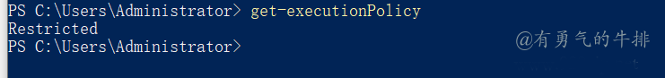 Windows PowerShell get-executionPolicy